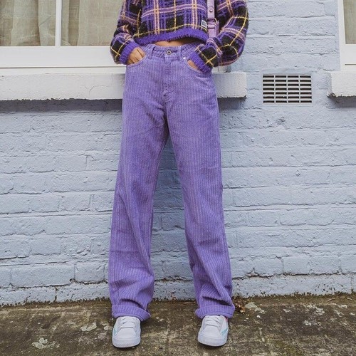 Cut Corduroy Pants 90s Hippie Retro 