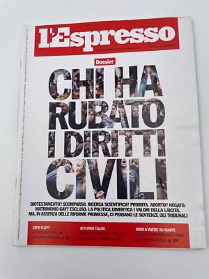L'Espresso Nr. 39 Oktober 2014 Wer hat die Bürgerrechte gestohlen Expo Flop