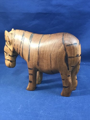 Figura de cebra tallada a mano escultura de madera figura de madera 5,5 pulgadas - Imagen 5 de 16