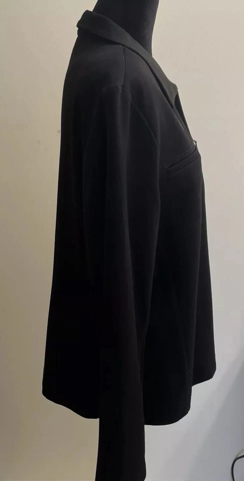 Vtg Alanni Moda Bella Women Black Jacket Size 12 Full Zip Long Sleeves 1990s - Image 4 of 4