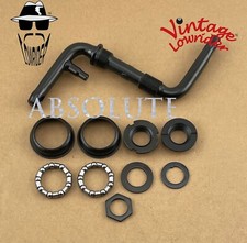 VINTAGE LOWRIDER 3 1/2" LONG ONE/PIECE BICYCLE CRANK BLACK W/ BOTTOM BRACKET.