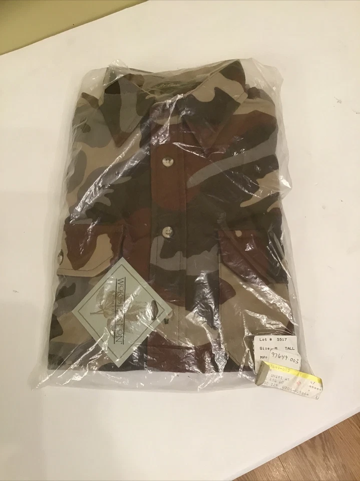 Dead Stock Cabela's Army Camouflage Long Sleeve Heavy Shirt USA sz Med Tall - Image 2 of 4