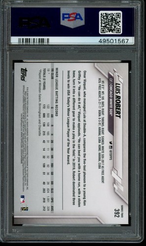 2020 Topps Series 2 Luis Robert RC #392 PSA 10 Gem Mint Rookie Card - Picture 2 of 2