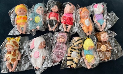 12 Mini Reborn Babies 4  Brand new All In Different Animal Costumes