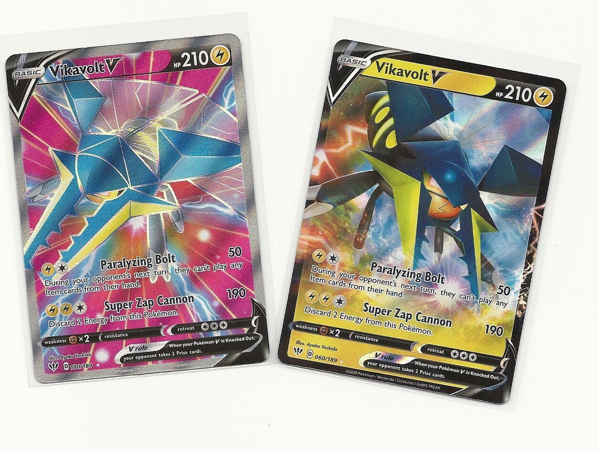 2 DARKNESS ABLAZE Pokemon VIKAVOLT V 60/189 & V FULL ART 180/189