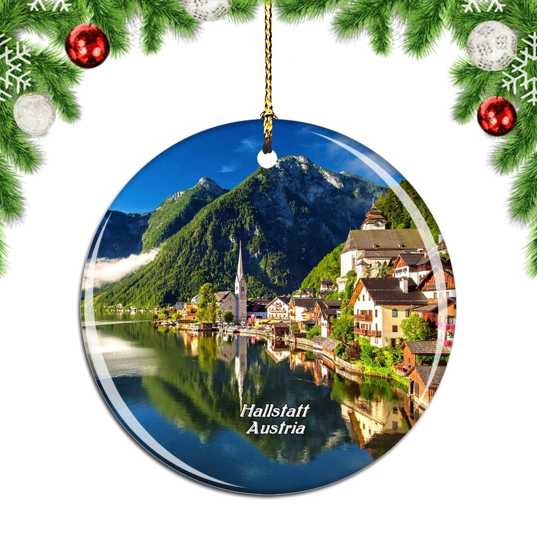 Austria Lake Hallstatt Travel Souvenir Christmas Ornament City Keepsake