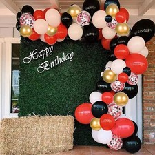 125pcs Gold White Black Red Confetti Balloons