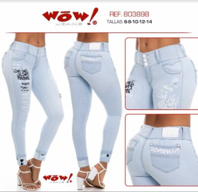 WOW JEANS COLOMBIANOS, Cute Skinny Butt Lifter Denim Push Up Jeans #803898