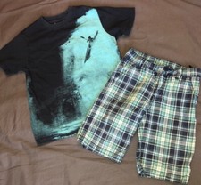 Gymboree Boys KAYAKING ADVENTURE Shirt Plaid Shorts Sz 5