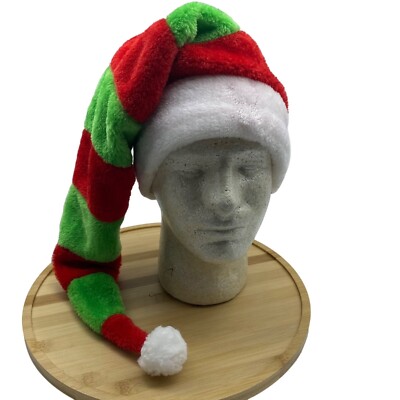 Midwood Brands Whimsical Elf Hat Cap Striped Red Green White