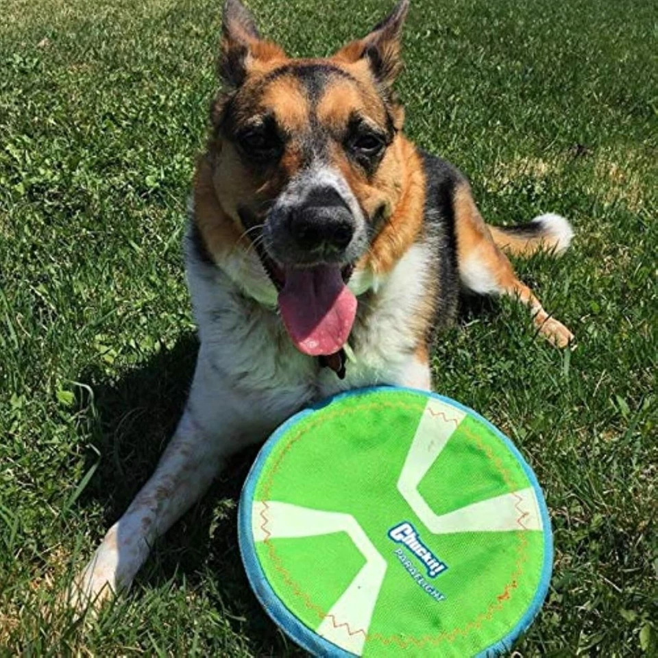 Chuckit! Max Glow Paraflight Flying Disc Dog Toy - Water Floating Flyer - Durab - Image 2 of 4