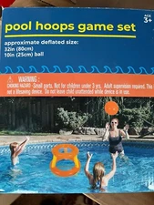 Pool Basketball Hoop Set - Inflatable Floating Hoops Toss Game Toys
