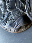 DANTE E BEATRICE PROFILES PORTRAITS OLD BRONZE METAL WALL PLAQUE ORNAMENT — photo 2