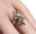 14k yellow gold Natural .93ct VS1 H diamond Cluster ring 6.9g estate vintage 10 — photo 10