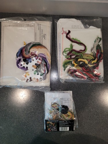 Lote 3 Kits Contados Punto de Cruz Gatos y Flores Bucilla Abeja Dorada Jardín NUEVO EN PAQUETE - Imagen 2 de 8