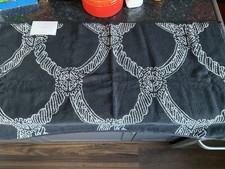 TED BAKER BATH MAT BLACK GREY MONO BRAID 90x50 COTTON NEW WITH TAGS RRP £32