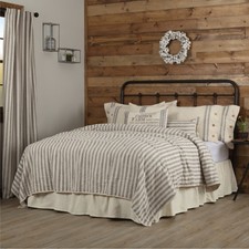 Market Place Gray Ticking Stripe Cotton Count...
