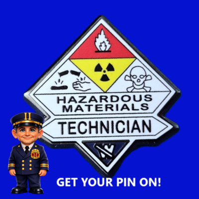 HAZARDOUS MATERIALS TECHNICIAN:  1-1/8'', Crafted with Black-Nickel Plated, #990