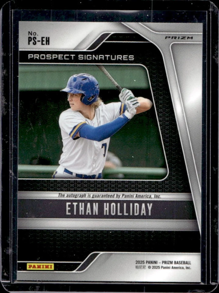 2025 Prizm Ethan Holliday Prospect Signatures Green Prizm Auto #PS-EH - Image 2 of 2