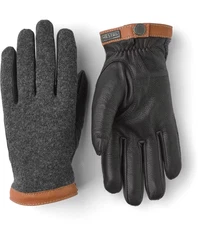 NEW Men's Size 11 (XXL) Hestra Deerskin Wool Tricot Winter Gloves Charcoal/Black