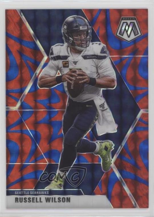 2020 Panini Mosaic Reactive Blue Mosaic Prizm Russell Wilson #181 uk2