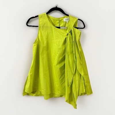 Psophia Vazquez De Castro Green Cotton Sleeveless Designer Layer Top M *READ