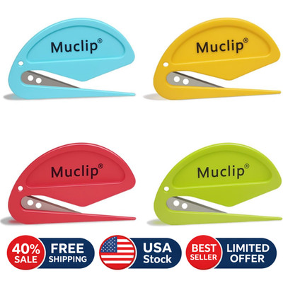 4 Pack Letter Opener Envelope Slitter - Ergonomic ABS Grip, Hidden - NEW - USA..