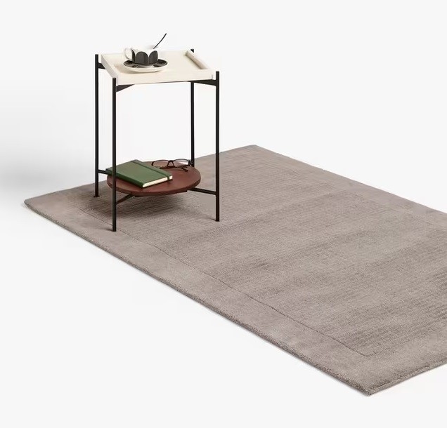 John Lewis ANYDAY Border Wool Rug 300x200cm - Storm Grey [Dusty/Shedding)