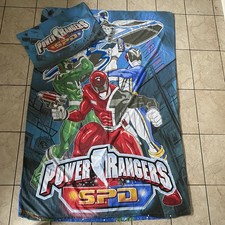 Vintage Power Rangers SPD Duvet Cover & Pillow Case Bed Set Bedding Single Retro
