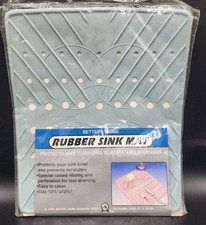 Vintage Rubber Sink Mat 10-3/4" x 12-3/4" Blue Better Homes Strainer mat