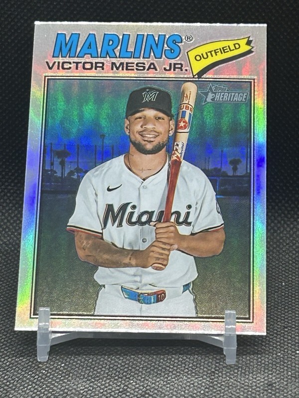 Victor Mesa Jr. Chrome Refractor 2026 Topps Heritage #257 Miami Marlins
