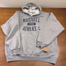 Russell Athletic Hoodie Mens 2XL Gray Pullover Fleece