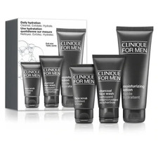 Clinique For Men Moisturizing Lotion 3.4oz  Face Scrub  Charcoal Wash 3pcs Set