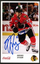 Andrei Zyuzin signed autograph 5x7 Photo Chicago Blackhawks Player Coca Cola