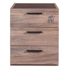 Cassettiera Ufficio 3 Cassetti con Chiave 50x47.2x61.2 cm Noce Davinci COMPOSAD