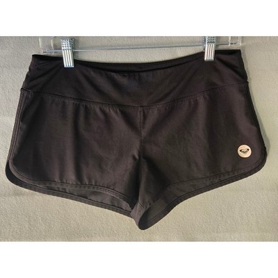 Roxy Black Board Shorts Womens Small Dolphin Hem Swim Surf Athletic Beach