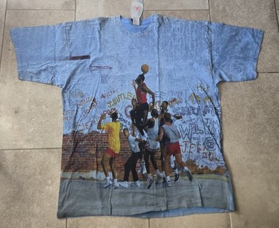 VTG 90s NIKE JORDAN 1999 PLAYGROUND ALLOVER PRINT AOP T-SHIRT Sz