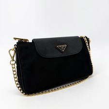 Prada Umhängetasche Saffiano Tessuto Dreieck Logo Kette 1bh085 152831091