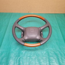 2000-2002 Cadillac Escalade Steering Wheel W/ Switches Leather Woodgrain OEM