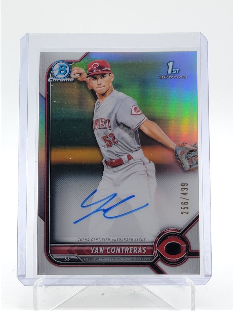 YAN CONTRERAS 2022 BOWMAN CHROME 1ST AUTOGRAPH REFRACTOR AUTO /499 Q4060