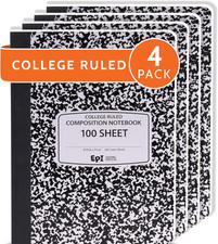 Marble Hardcover College Ruled Composition Notebook  200 Pages 100 Sheets , 9.