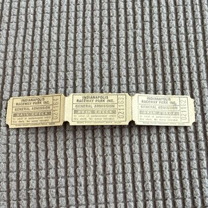Lot of 3 Indianapolis Raceway Park Ticket Stubs 
