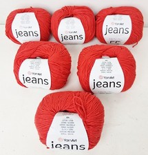 Yarn Art Jeans Red Shade Cotton Blend Lot of ...