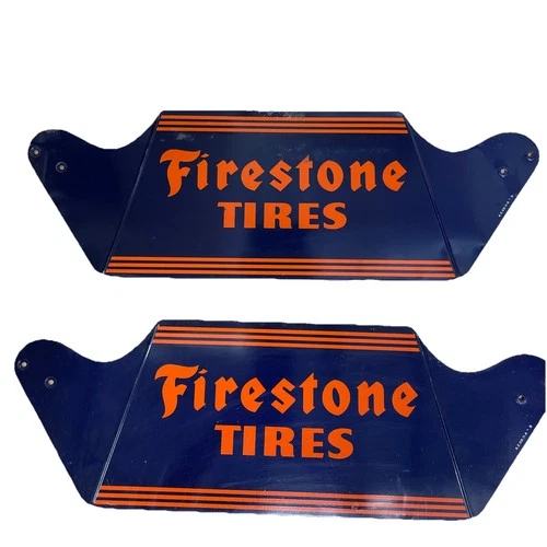 VINTAGE METAL FIRESTONE TIRES SIGNS, Set Of Two