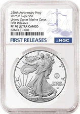2025 P Silver Eagle Marine 250th Anniversary Privy NGC PF70 FR FR presale