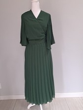 NWOT Asos Sz 18/XL Flutter Sleeve Wrap Pleated Midi Dress A-line Silhouette 