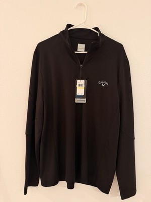 Callaway Men s 1/4 Zip Pullover Black Golf Jacket Lightweight Size M New
