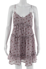 Trixxi Womens Purple Floral V-Neck Sundress Sleeveless Juniors Size M