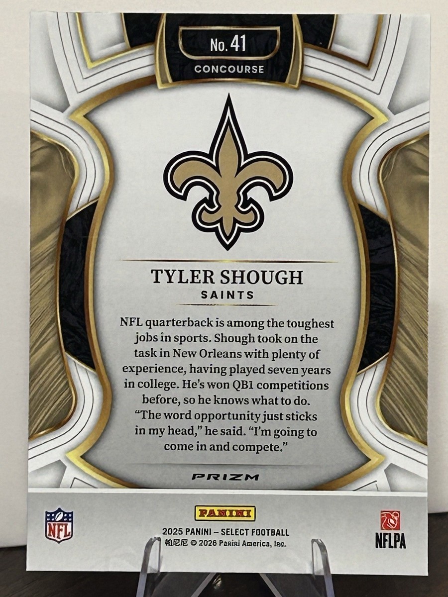 2025 Panini Select - Concourse Tyler Shough #41 Pink Shock Prizm
