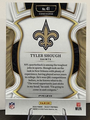 2025 Panini Select - Concourse Tyler Shough #41 Pink Shock Prizm